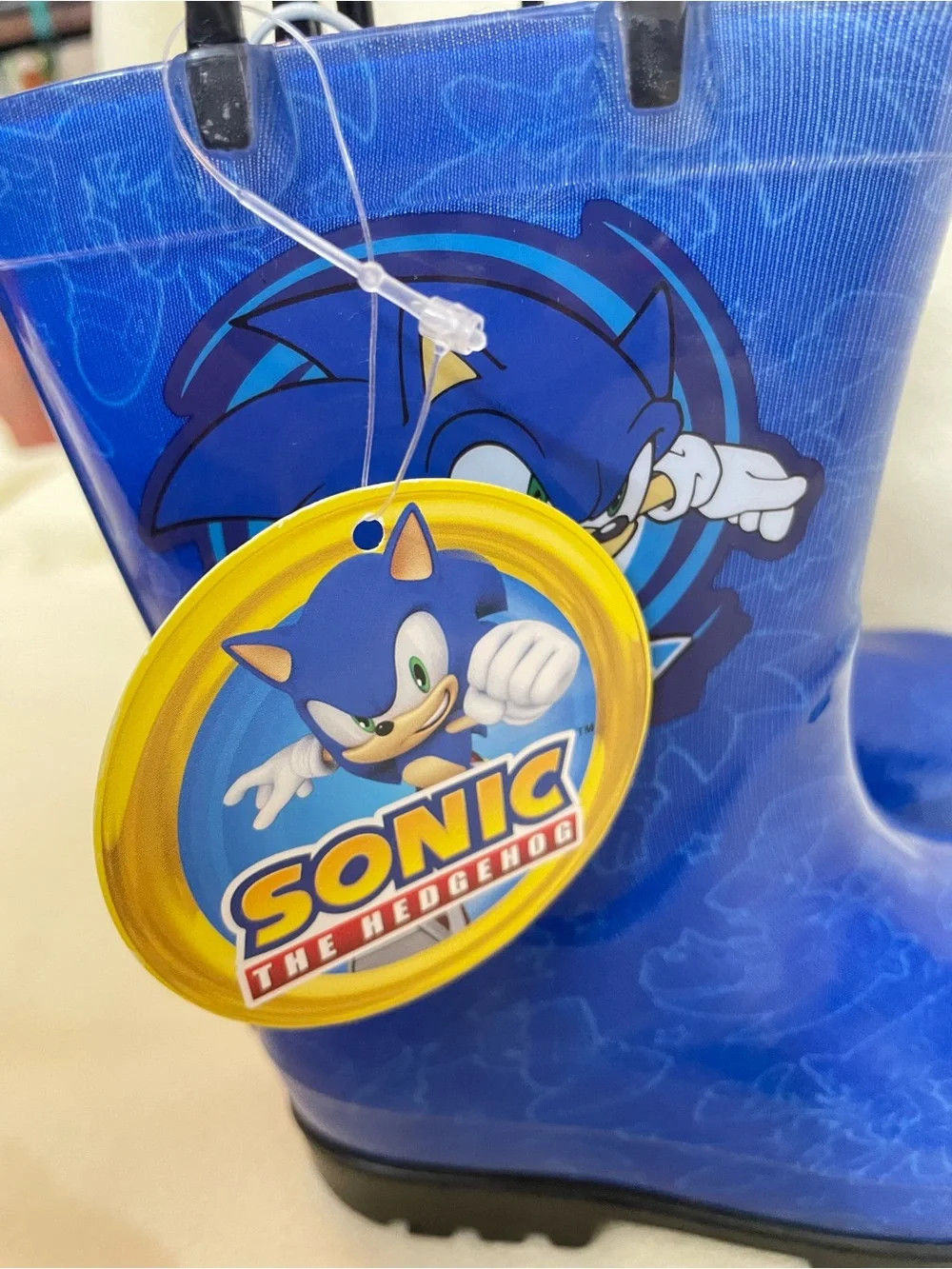 Sonic the Hedgehog Kids Blue Rain Boots Size US 7/8